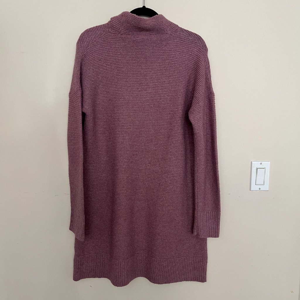 Upwest Women's Purple Mock Neck Modern Mock-Cowl Sweater Dress Cabincore Chic M — image 3 of 8